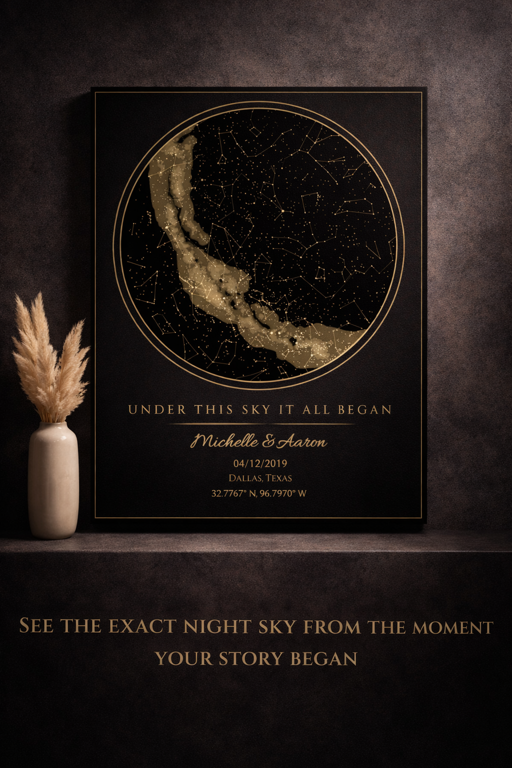 Personalized Framed Star Map – The Night Sky When Your Story Began (11" X 14")