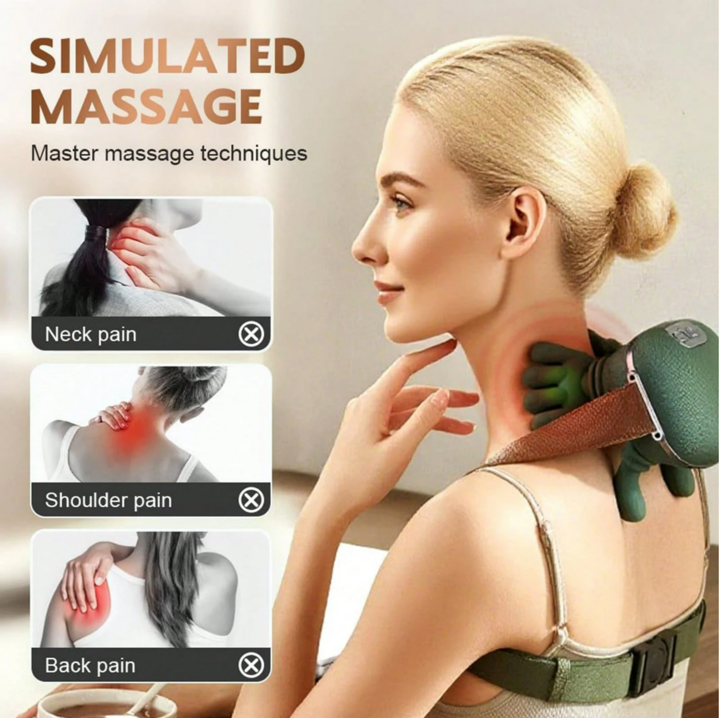 PAINMELT— Neck & Shoulder Deep-Kneading Massager with Heat