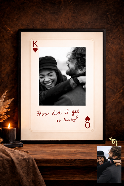 King & Queen| Personalized Framed Canvas Wall Art (12"x16")